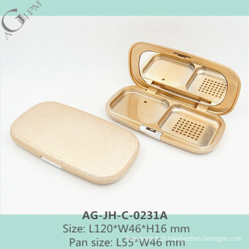 AG-JH-C-0231A AGPM Cosmetic Packaging Rectangular Custom Dull Polish Shading Powder Case With Mirror